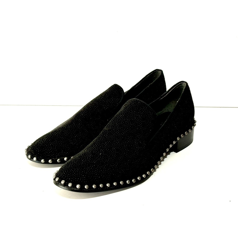 Adrianna Papell Prince Natural Zambia Calf Hair Leather Stud Slip On Loafer 7 M